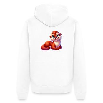 Otter - Unisex Premium Bio Zip Hoodie - Weiß - Hinten - Thijin (182cm)
