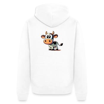 Vache - Veste à capuche bio Premium Unisexe - blanc - Dos - Thijin (182cm)