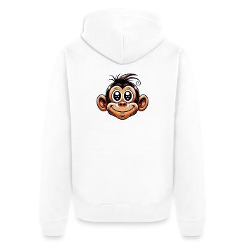 Singe - Veste à capuche bio Premium Unisexe - blanc - Dos - Thijin (182cm)