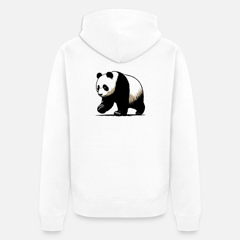 Panda - Veste à capuche bio Premium Unisexe - blanc