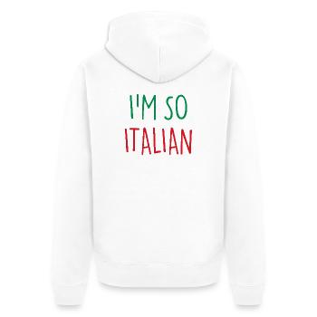 I'M SO ITALIAN Italy Italien - Unisex Premium Bio Zip Hoodie - Weiß - Hinten - Thijin (182cm)