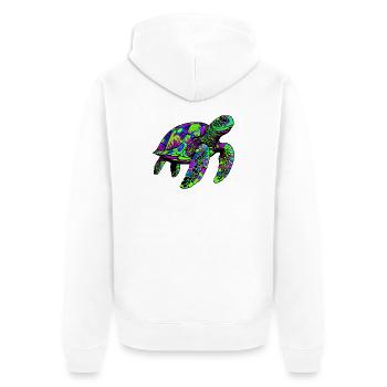 Tortue marine - Veste à capuche bio Premium Unisexe - blanc - Dos - Thijin (182cm)