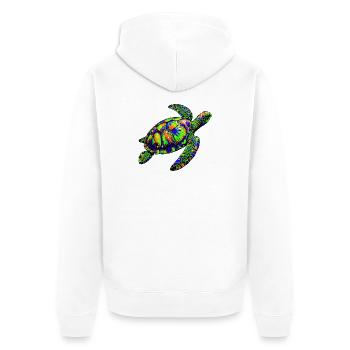 Tortue marine - Veste à capuche bio Premium Unisexe - blanc - Dos - Thijin (182cm)