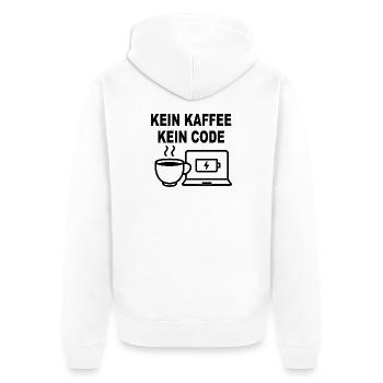 Kein Kaffee Kein Code - Conception de programmeur amusant - Veste à capuche bio Premium Unisexe - blanc - Dos - Thijin (182cm)