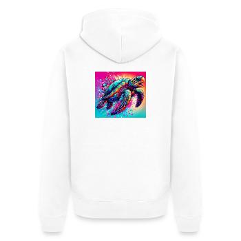 turtle - Unisex Premium Organic Zip Hoodie - white - Back - Thijin (182cm)