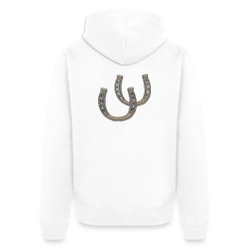 Illustration traditionnelle du fer à cheval - Veste à capuche bio Premium Unisexe - blanc - Dos - Thijin (182cm)
