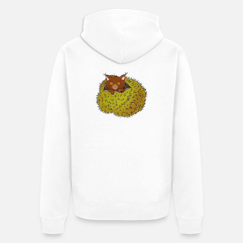 Chat-taigne - Veste à capuche bio Premium Unisexe - blanc