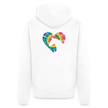 Tie Dye Pferd - Unisex Premium Bio Zip Hoodie - Weiß - Hinten - Thijin (182cm)
