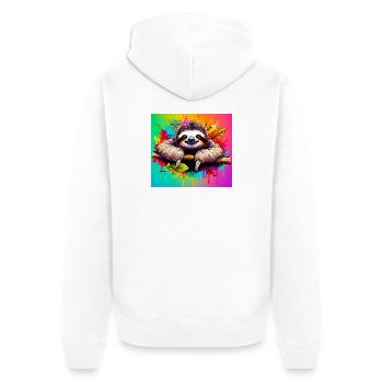 paresse - Veste à capuche bio Premium Unisexe - blanc - Dos - Thijin (182cm)
