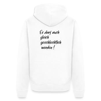 gleich geschlechtlich - Unisex Premium Bio Zip Hoodie - Weiß - Hinten - Thijin (182cm)
