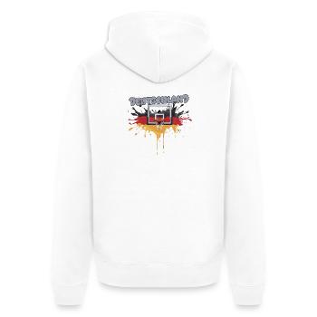 Deutschland Basketball Graffiti Design - Unisex Premium Bio Zip Hoodie - Weiß - Hinten - Thijin (182cm)