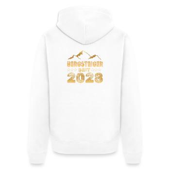 Bergsteiger 2028 - Unisex Premium Bio Zip Hoodie - Weiß - Hinten - Thijin (182cm)