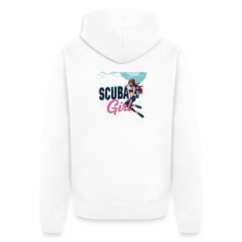 Scuba Girl Taucherin Design - Unisex Premium Bio Zip Hoodie - Weiß - Hinten - Thijin (182cm)