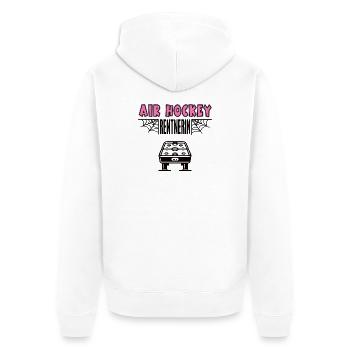 Air Hockey Rentnerin Air Hockeyspielerin Rente  - Unisex Premium Bio Zip Hoodie - Weiß - Hinten - Thijin (182cm)