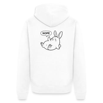 Non, Lapin | Déclaration de lapin coquin - Veste à capuche bio Premium Unisexe - blanc - Dos - Thijin (182cm)