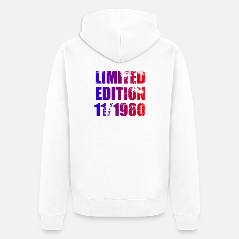 45e anniversaire Edition limitée 11/1980 - Veste à capuche bio Premium Unisexe - blanc