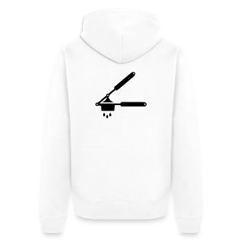 Presse-ail ou presse à spaetzle - Veste à capuche bio Premium Unisexe - blanc - Dos - Thijin (182cm)