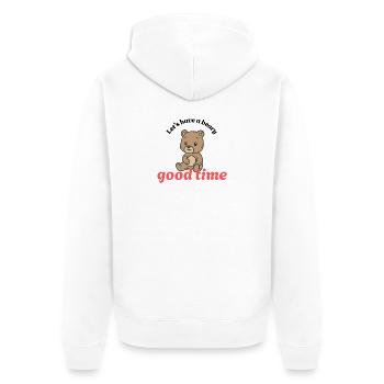 L’Ours du Bon Temps - Veste à capuche bio Premium Unisexe - blanc - Dos - Thijin (182cm)