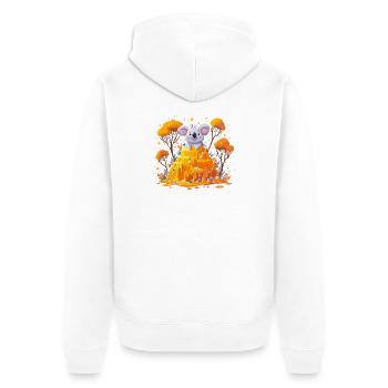 Koala sur la caillouse en automne - Veste à capuche bio Premium Unisexe - blanc - Dos - Thijin (182cm)