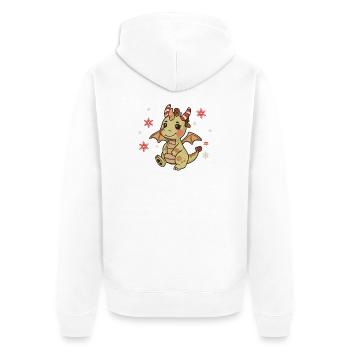 Festive dragon Christmas candy cane - Unisex Premium Organic Zip Hoodie - white - Back - Thijin (182cm)