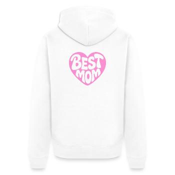 Beste Mama Herzdesign - Unisex Premium Bio Zip Hoodie - Weiß - Hinten - Thijin (182cm)