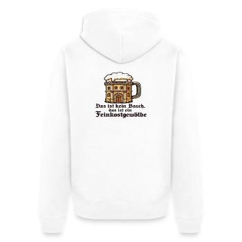 Bierkrug Bauwerk Humor - Unisex Premium Bio Zip Hoodie - Weiß - Hinten - Thijin (182cm)
