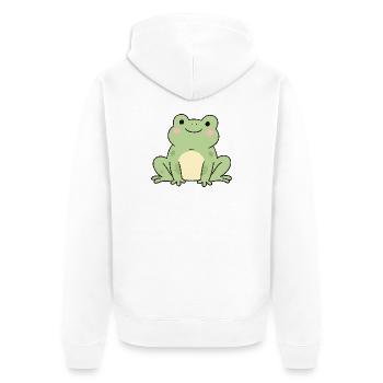 Cuddly Frog Green Charm Toad Frog Design - Unisex Premium Organic Zip Hoodie - white - Back - Thijin (182cm)
