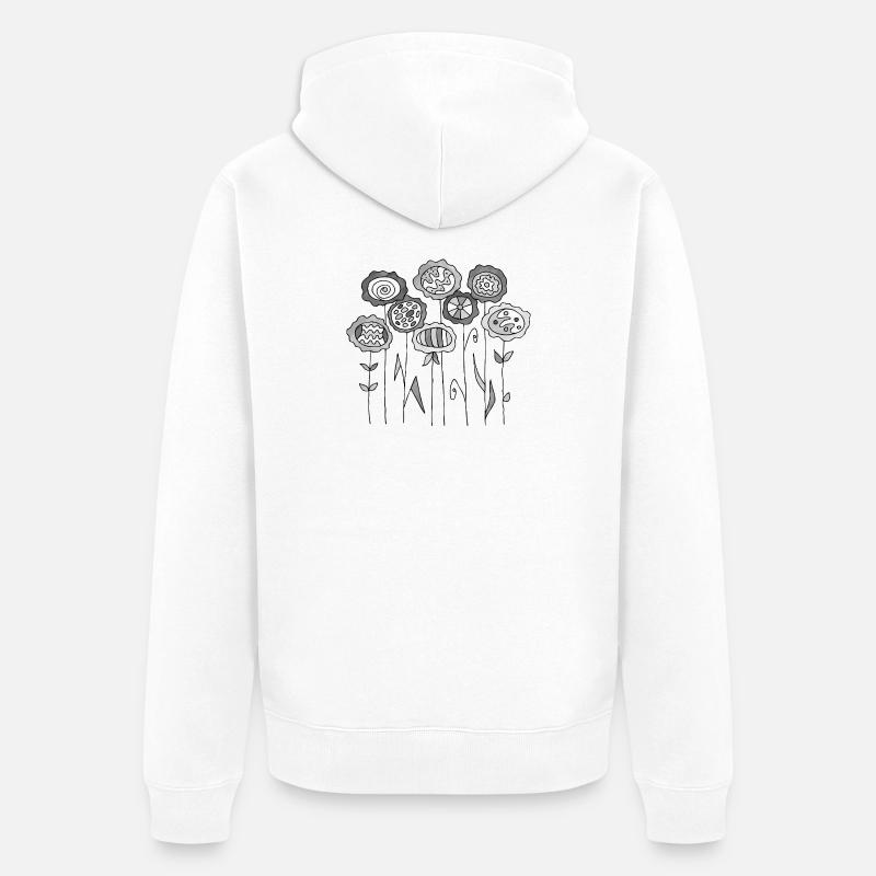Fleur - Veste à capuche bio Premium Unisexe - blanc