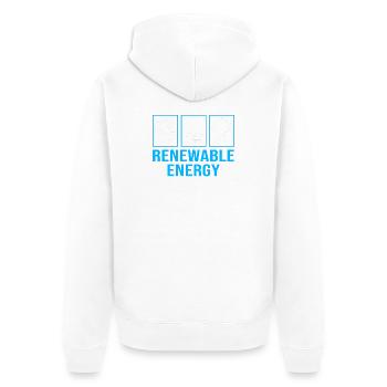 Erneuerbare Energien Solarzellen Photovoltaik - Unisex Premium Bio Zip Hoodie - Weiß - Hinten - Thijin (182cm)