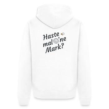 Haste Mal Eine Mark Nostalgie - Unisex Premium Bio Zip Hoodie - Weiß - Hinten - Thijin (182cm)