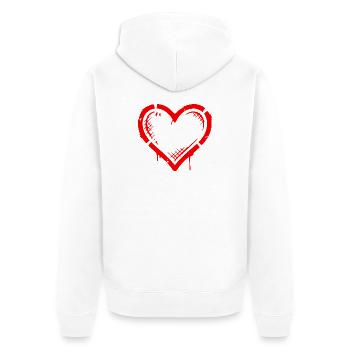 Heart Icon Vintage - Unisex Premium Organic Zip Hoodie - white - Back - Thijin (182cm)