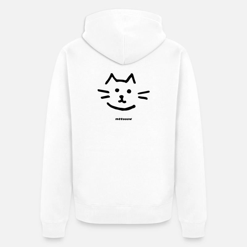 Conception propre de Cat Meow - Veste à capuche bio Premium Unisexe - blanc