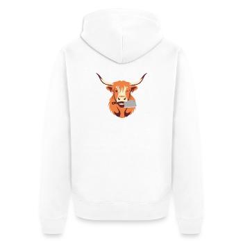 Vache à hache - Veste à capuche bio Premium Unisexe - blanc - Dos - Thijin (182cm)