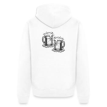 Bière, verre, bière, consommation de bière - Veste à capuche bio Premium Unisexe - blanc - Dos - Thijin (182cm)