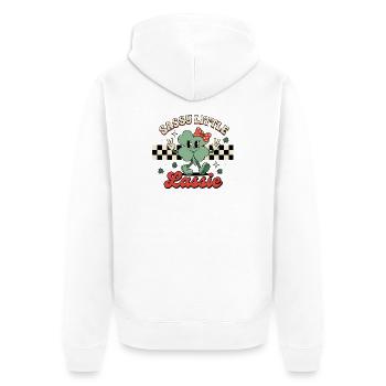 Freche Kleine Lassie St. Patricks Tag Sankt Pattys - Unisex Premium Bio Zip Hoodie - Weiß - Hinten - Thijin (182cm)