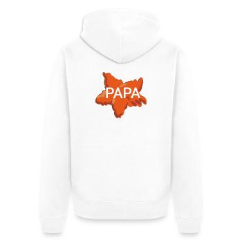 papa - Unisex Premium Bio Zip Hoodie - Weiß - Hinten - Thijin (182cm)