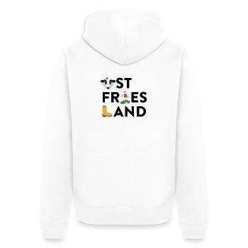 Ostfriesland - Unisex Premium Bio Zip Hoodie - Weiß - Hinten - Thijin (182cm)