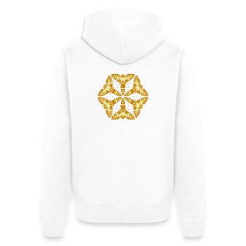 Papillons Mandala dorés – Insectes - Veste à capuche bio Premium Unisexe - blanc - Dos - Thijin (182cm)