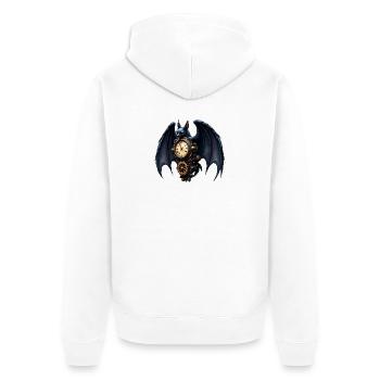 Steampunk-Uhrmacher-Schläger - Unisex Premium Bio Zip Hoodie - Weiß - Hinten - Thijin (182cm)