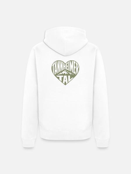 Tannheimer Tal Berg Herz Motiv - Unisex Premium Bio Zip Hoodie - Weiß