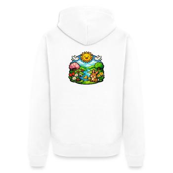 Jardin de Rêve Soleil - Veste à capuche bio Premium Unisexe - blanc - Dos - Thijin (182cm)