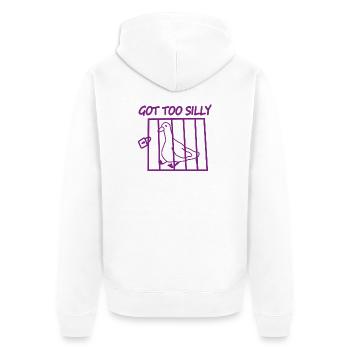 Got Too Silly Pigeon Cage - Unisex Premium Organic Zip Hoodie - white - Back - Thijin (182cm)