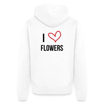 I love flowers passion nature et fleurs - Veste à capuche bio Premium Unisexe - blanc - Dos - Thijin (182cm)