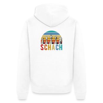 Schach -Schachfiguren - Unisex Premium Bio Zip Hoodie - Weiß - Hinten - Thijin (182cm)