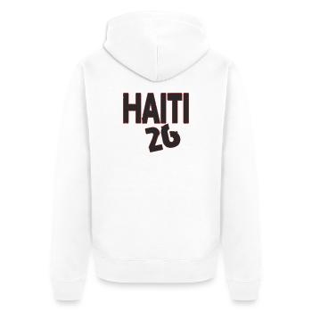 Happy Haitian Flag Day - Unisex Premium Organic Zip Hoodie - white - Back - Thijin (182cm)