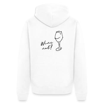 Wein statt Nein, Wine not, Geschenk für Genießer! - Unisex Premium Bio Zip Hoodie - Weiß - Hinten - Thijin (182cm)