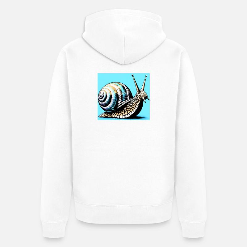 Escargot - Veste à capuche bio Premium Unisexe - blanc