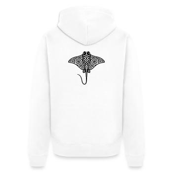 Maori Stingray - Unisex Premium Organic Zip Hoodie - white - Back - Thijin (182cm)