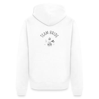 Hochzeit -Team Bride- Clip Art - Unisex Premium Bio Zip Hoodie - Weiß - Hinten - Thijin (182cm)