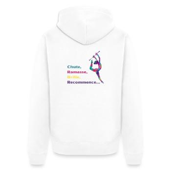 Chute-_Ramasse-_Recommence-- - Veste à capuche bio Premium Unisexe - blanc - Dos - Thijin (182cm)